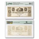 1830s $5 Miller's Bank of Washtenaw, Ann Arbor MI CU-64 EPQ PMG