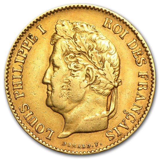 1831-1838 France Gold 40 Francs Louis Philippe I (XF) 1831-1838 France Gold 40 Francs Louis Philippe I (XF)