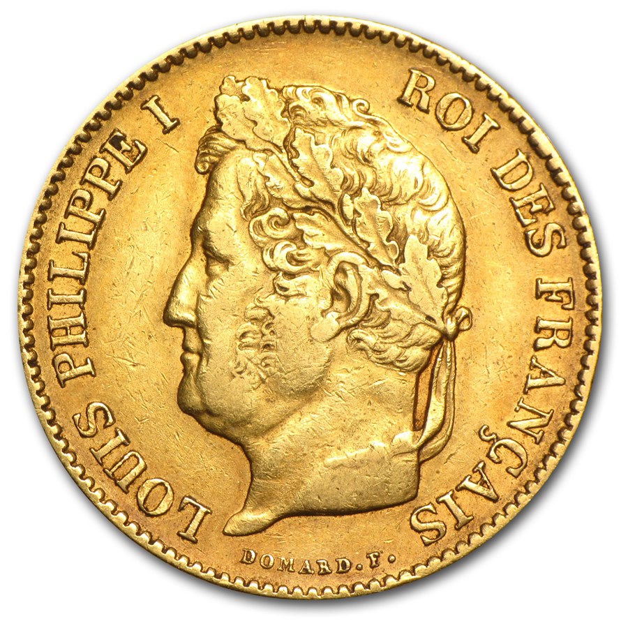 1831-1838 France Gold 40 Francs Louis Philippe I (XF)