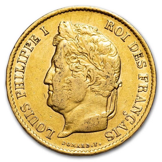 1831-1839 France Gold 40 Francs Louis Philippe I AU 1831-1839 France Gold 40 Francs Louis Philippe I AU