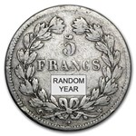 1831-1848 France Silver 5 Francs Louis Philippe I Avg Circ