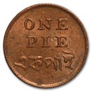 1831-35 India Bengal Copper Pres One Pie BU (Red/Brown)