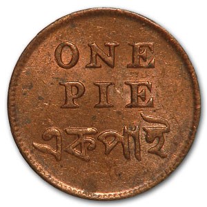 1831-35 India Bengal Copper Pres One Pie BU (Red/Brown) 1831-35 India Bengal Copper Pres One Pie BU (Red/Brown)