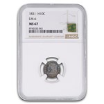1831 Capped Bust Half Dime MS-67 NGC