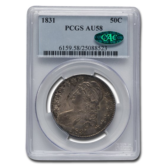 1831 Capped Bust Half Dollar AU-58 PCGS CAC 1831 Capped Bust Half Dollar AU-58 PCGS CAC