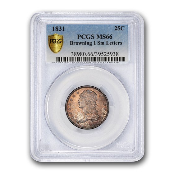 1831 Capped Bust Quarter MS-66 PCGS (Browning 1, Sm. Letters) 1831 Capped Bust Quarter MS-66 PCGS (Browning 1, Sm. Letters)
