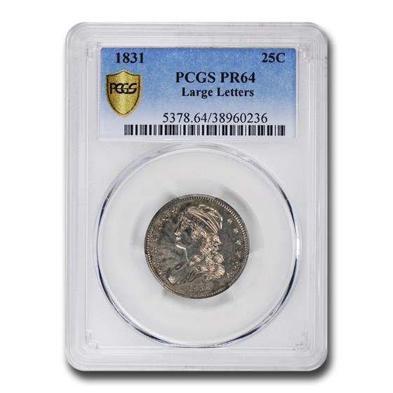 1831 Capped Bust Quarter PR-64 PCGS (Large Letters) 1831 Capped Bust Quarter PR-64 PCGS (Large Letters)