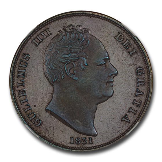 1831 Great Britain Bronzed Penny William IV PF-65 Cameo NGC