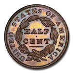 1831 Half Cent PR-65 PCGS CAC (RB, 1st Restrike Rev of 1836)