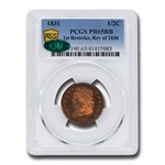 1831 Half Cent PR-65 PCGS CAC (RB, 1st Restrike Rev of 1836)