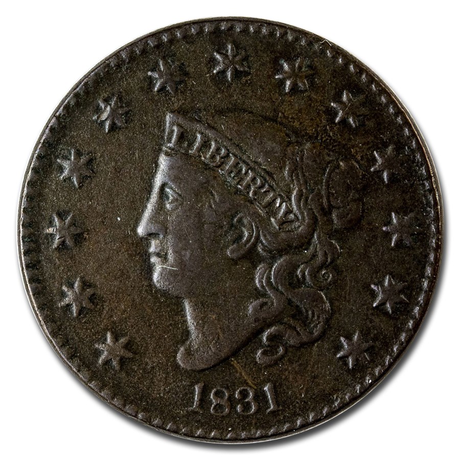 1831 Large Cent Lg Letters VF
