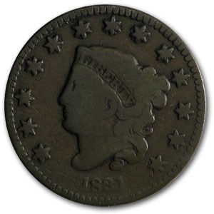 1831 Large Cent Lg Letters VG