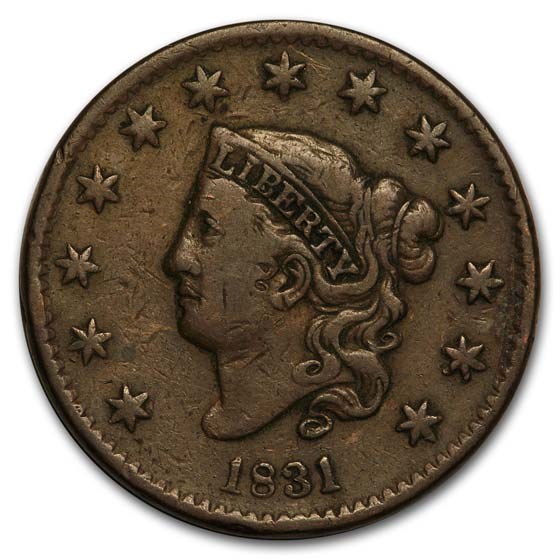 1831 Large Cent Medium Letters VF 1831 Large Cent Medium Letters VF