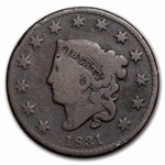 1831 Large Cent VG Details (Cleaned, Scratched)