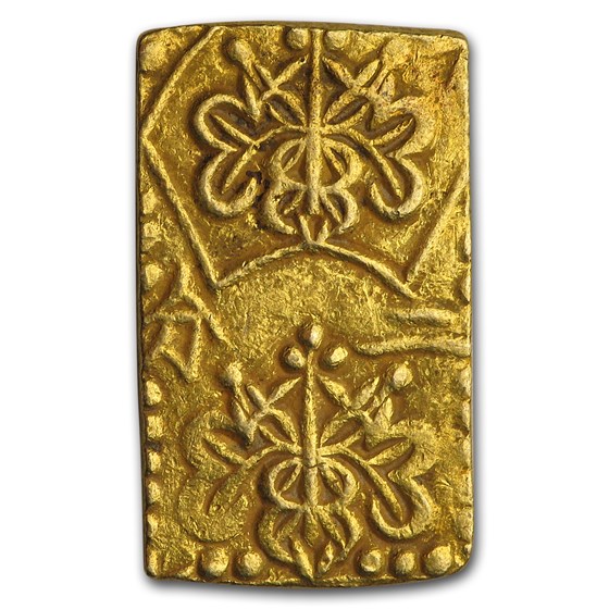 1832-1858 Japan Gold/Silver 2 Shu Rectangular XF 1832-1858 Japan Gold/Silver 2 Shu Rectangular XF