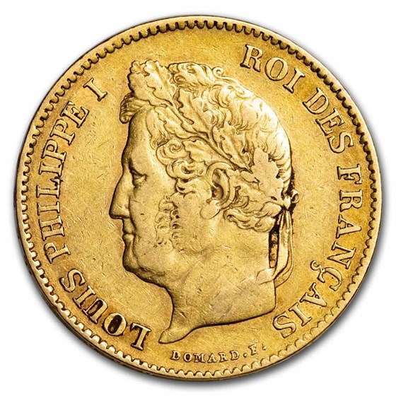 1832-A * Anchor France Gold 40 Francs Louis Philippe I XF 1832-A * Anchor France Gold 40 Francs Louis Philippe I XF