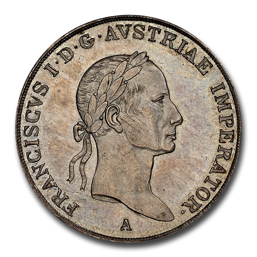 1832-A Austria Silver 1/2 Thaler Franz I MS-65 NGC