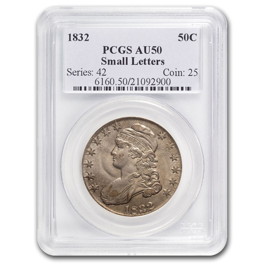 1832 Bust Half Dollar AU-50 PCGS (Sm Letters)