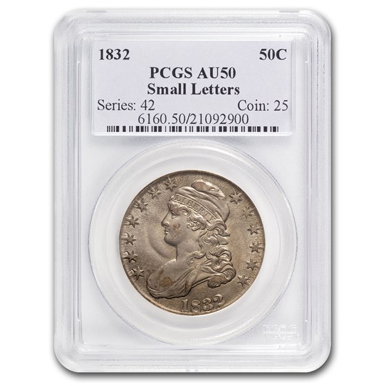1832 Bust Half Dollar AU-50 PCGS (Sm Letters) 1832 Bust Half Dollar AU-50 PCGS (Sm Letters)