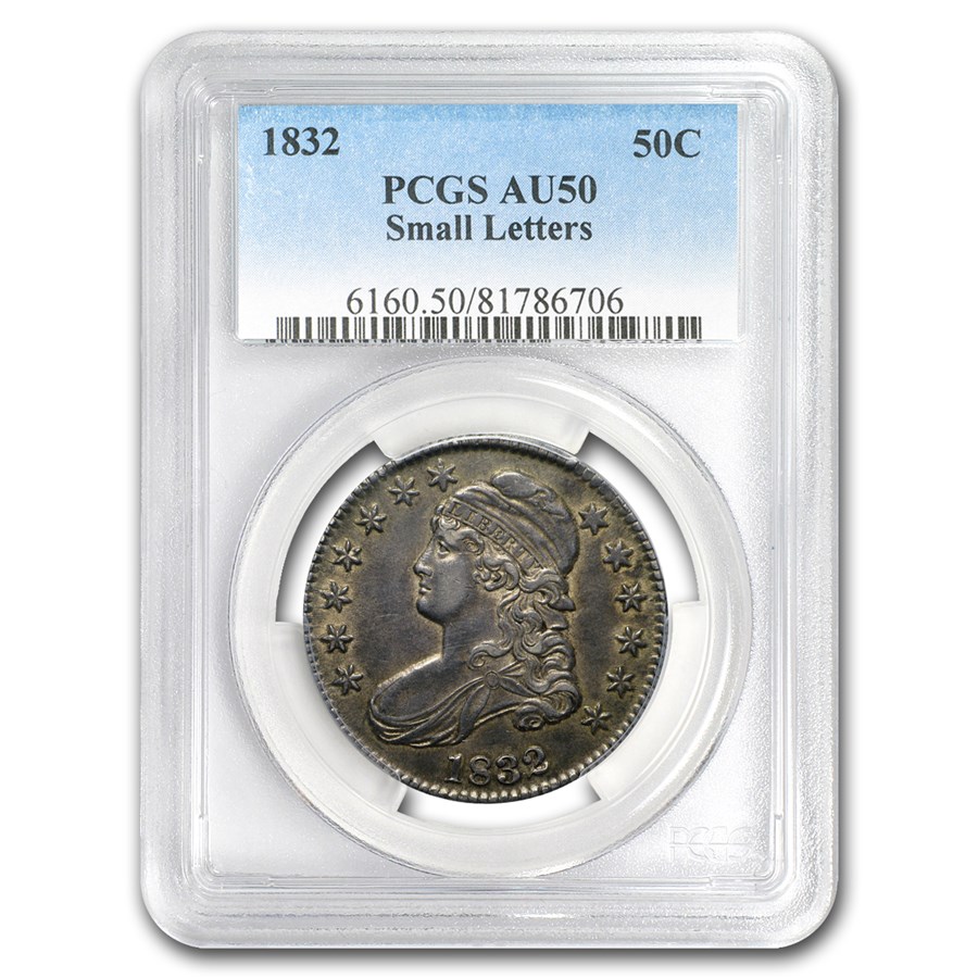 1832 Bust Half Dollar AU-50 PCGS (Sm Letters)