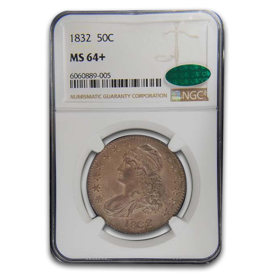 1832 Bust Half Dollar MS-64+ NGC CAC