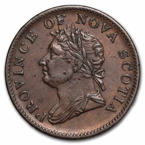 1832 Canada (Nova Scotia) Copper Half Penny Token AU