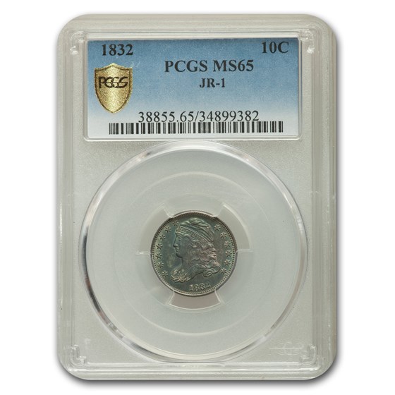 1832 Capped Bust Dime MS-65 PCGS (JR-1) 1832 Capped Bust Dime MS-65 PCGS (JR-1)