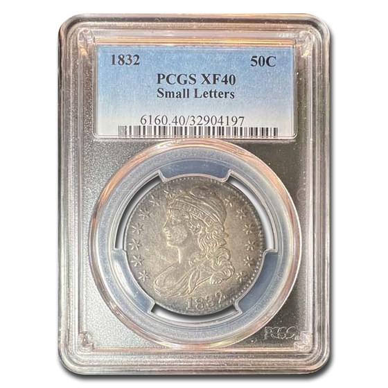 1832 Capped Bust Half Dollar XF-40 PCGS (Small Letters) 1832 Capped Bust Half Dollar XF-40 PCGS (Small Letters)