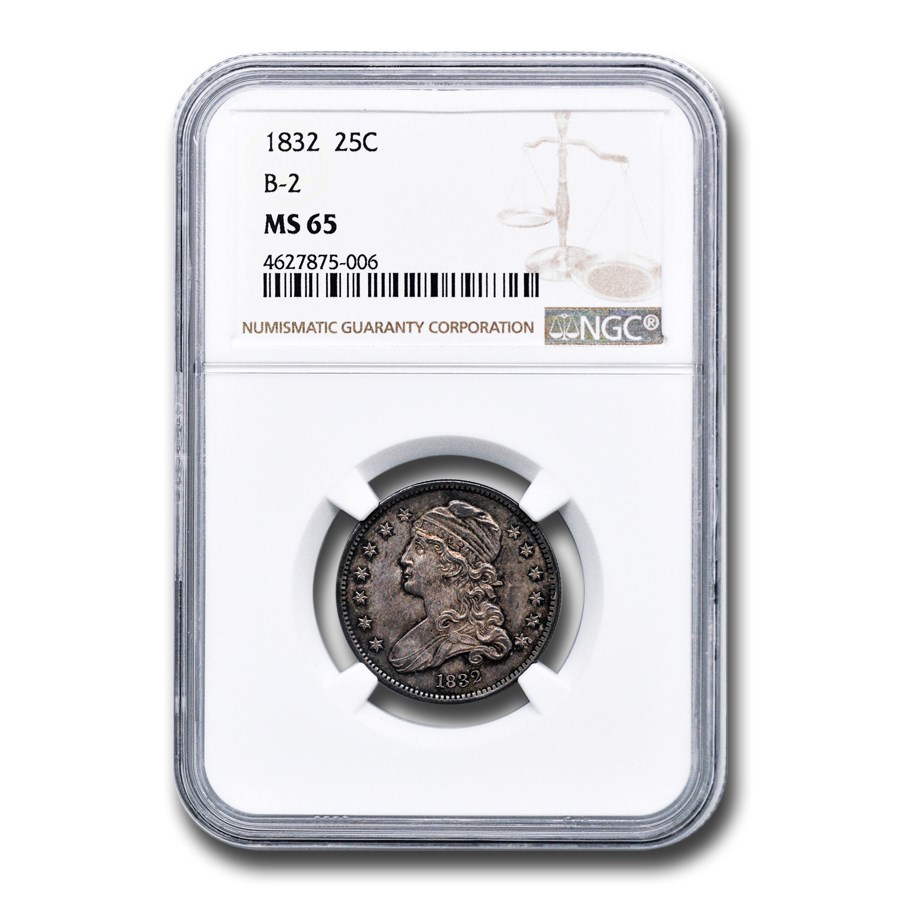 1832 Capped Bust Quarter MS-65 NGC (B-2)