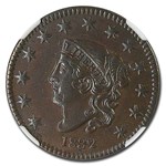 1832 Large Cent MS-61 NGC (Brown, Medium Letters, N-1)