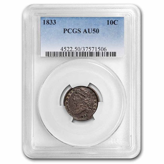 1833 Capped Bust Dime AU-50 PCGS 1833 Capped Bust Dime AU-50 PCGS