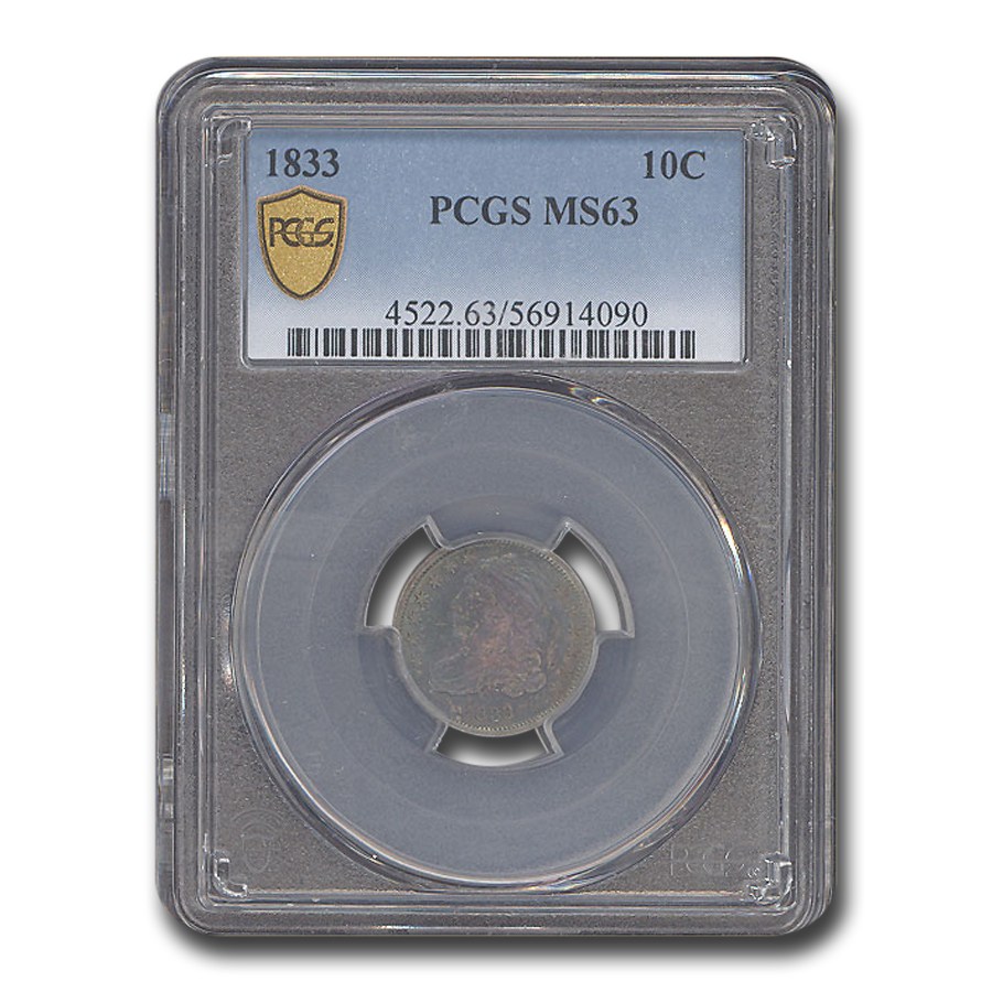 1833 Capped Bust Dime MS-63 PCGS
