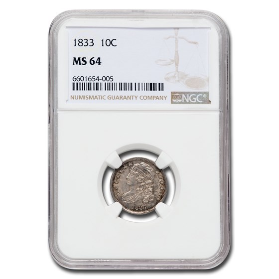 1833 Capped Bust Dime MS-64 NGC 1833 Capped Bust Dime MS-64 NGC