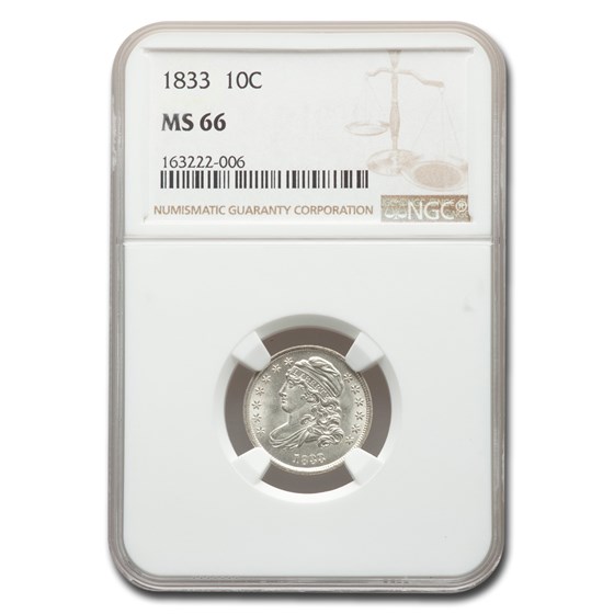 1833 Capped Bust Dime MS-66 NGC 1833 Capped Bust Dime MS-66 NGC