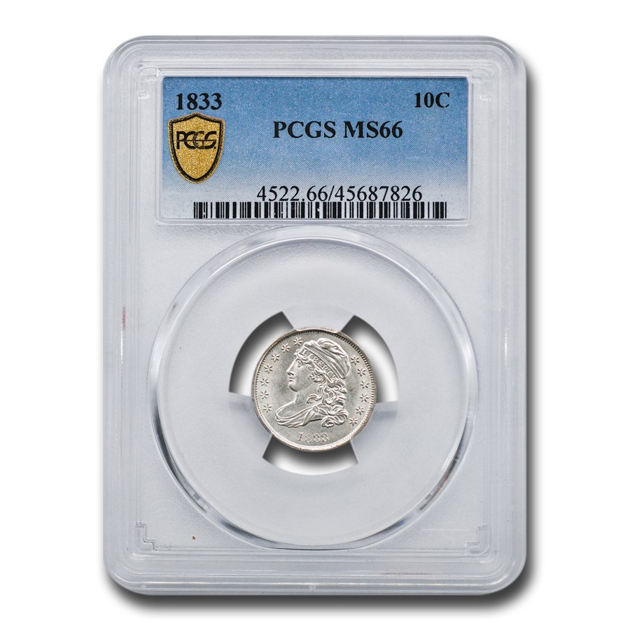 1833 Capped Bust Dime MS-66 PCGS