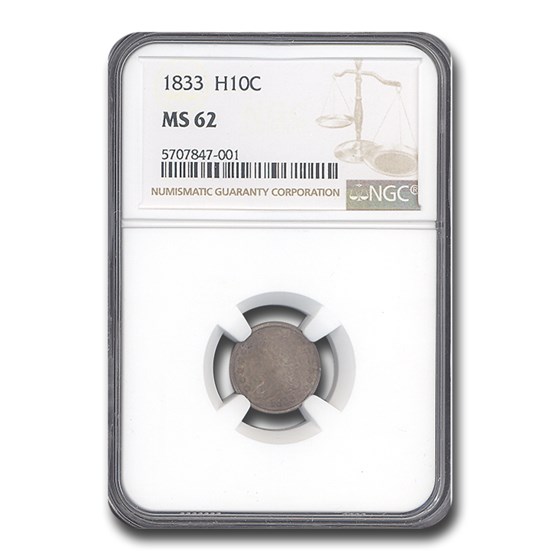 1833 Capped Bust Half Dime MS-62 NGC 1833 Capped Bust Half Dime MS-62 NGC
