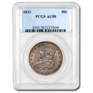 1833 Capped Bust Half Dollar AU-50 PCGS (O-114) 1833 Capped Bust Half Dollar AU-50 PCGS (O-114)