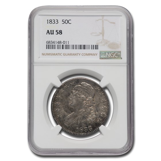 1833 Capped Bust Half Dollar AU-58 NGC 1833 Capped Bust Half Dollar AU-58 NGC