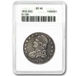 1833 Capped Bust Half Dollar XF ANACS 1833 Capped Bust Half Dollar XF ANACS