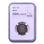 1833 Capped Bust Quarter AU-53 NGC
