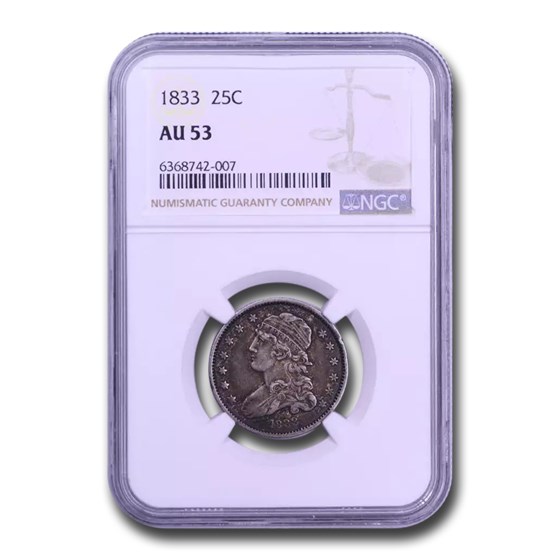1833 Capped Bust Quarter AU-53 NGC
