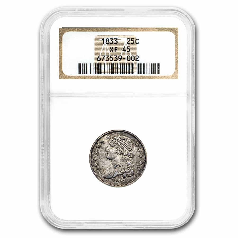 1833 Capped Bust Quarter XF-45 NGC