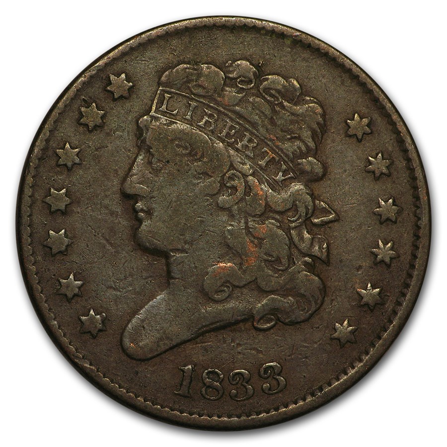 1833 Half Cent Fine