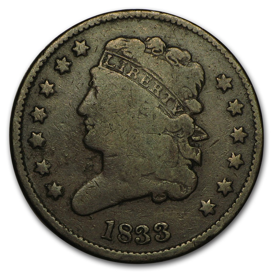 1833 Half Cent VG