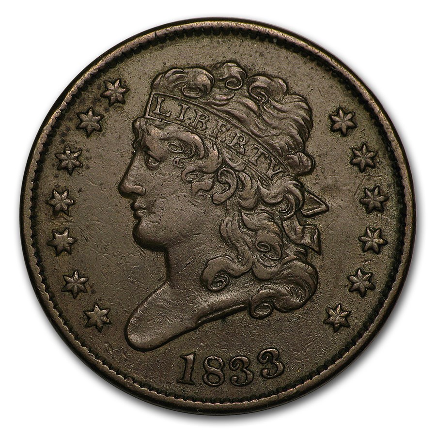 1833 Half Cent XF