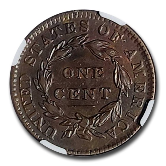 1833 Large Cent AU-55 NGC (Brown)