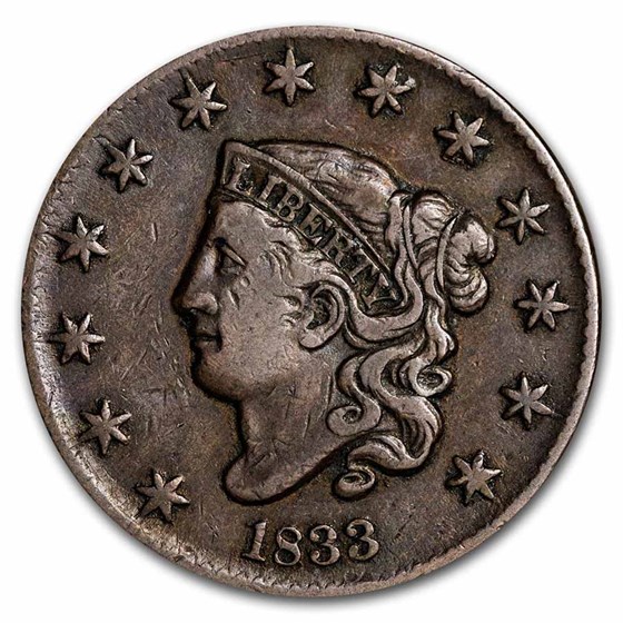 1833 Large Cent VF