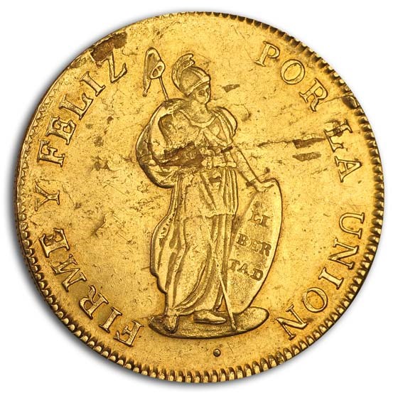 Buy 1833-MM Peru Gold 8 Escudos XF Coin Online | Gold Coins from Peru | APMEX Not Specified