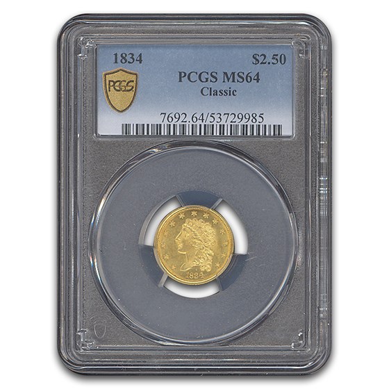 1834 $2.50 Classic Head Eagle MS-64 PCGS
