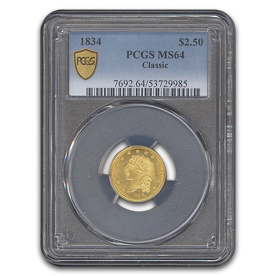 1834 $2.50 Classic Head Eagle MS-64 PCGS